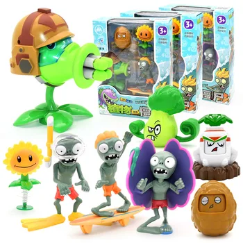 

Large Genuine Plants vs Zombies Toys 2 Complete Set Machine gun Pea Shooter Toy Christmas Birthday Gifts for kids
