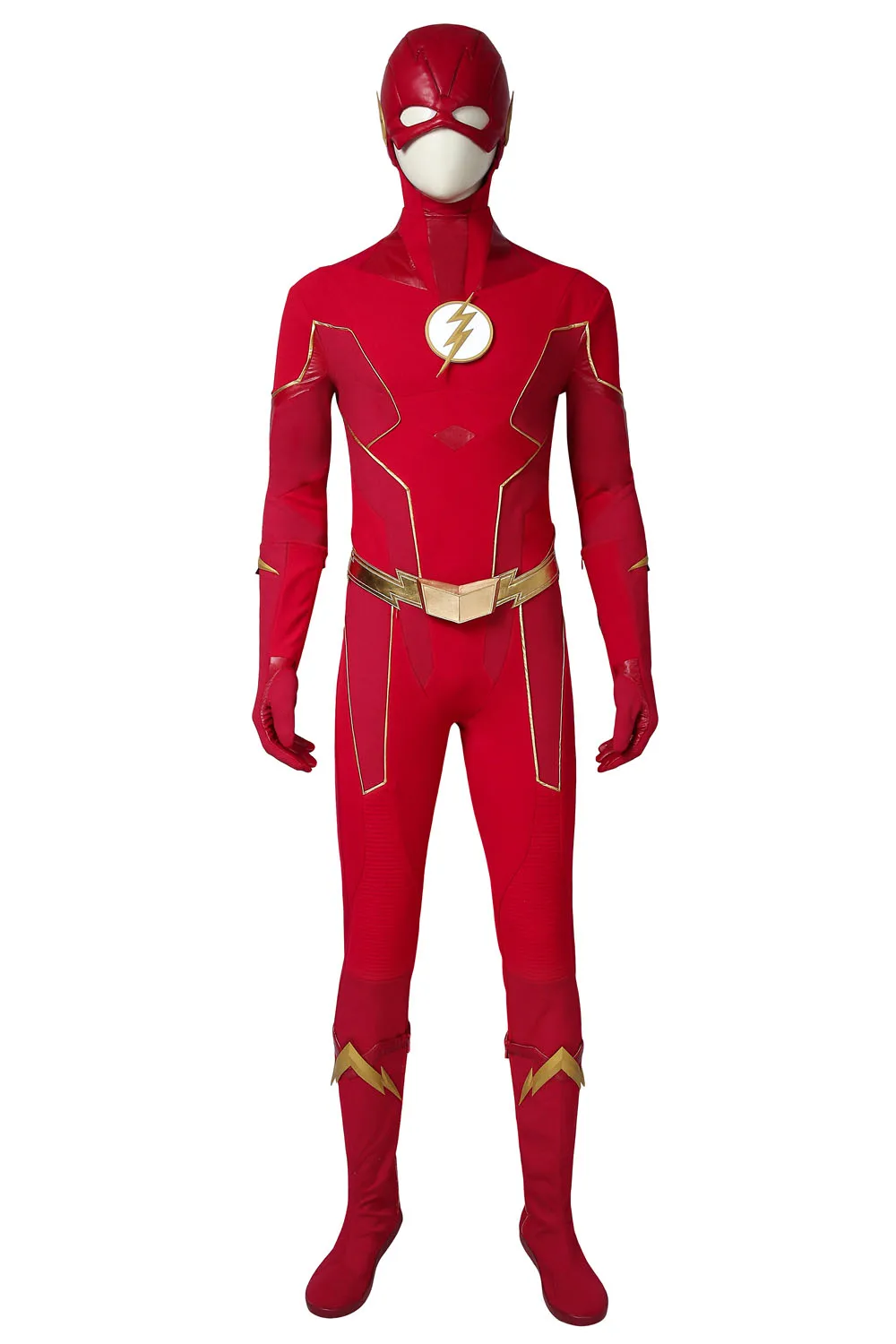 Косплэй diy флэш сезон 6 костюм Бэрри Аллена Косплэй наряд комбинезон Flash Сапоги перчатки на Хэллоуин для взрослых индивидуальный заказ - Цвет: Full with shoes