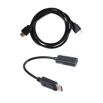 

2 Pcs Accessories: 1 Pcs HDMI to HDMI Cable with Connectors & 1 Pcs DP Display Port Male to HDMI Female Cable Converter