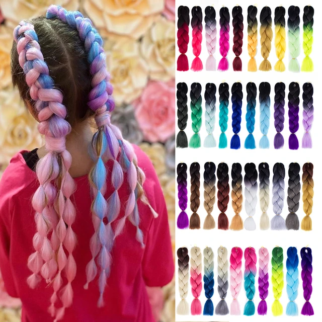 Color Braiding Hair Kanekalon  Pink Kanekalon Braiding Hair - Hair  Extensions Ombre - Aliexpress