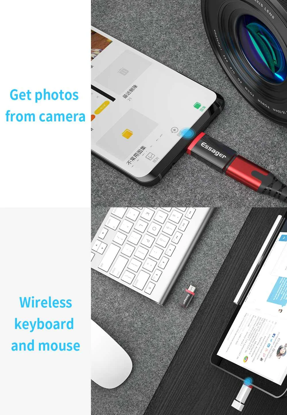Essager mi cro USB к type C адаптер OTG кабель для Oneplus 7 pro Xiaomi mi 9t 9 mi x 3 OTG type-C адаптер mi crousb USB C разъем