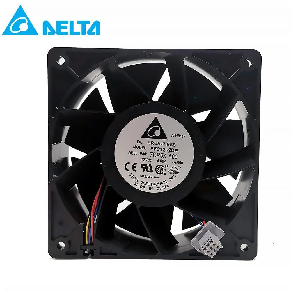 

Cooling Fan 12038 12V 5A Dual Ball Bearing Brushless 4Pin Computer Server Case S7 S9 D3 L3 E9 T9 PFC1212DE