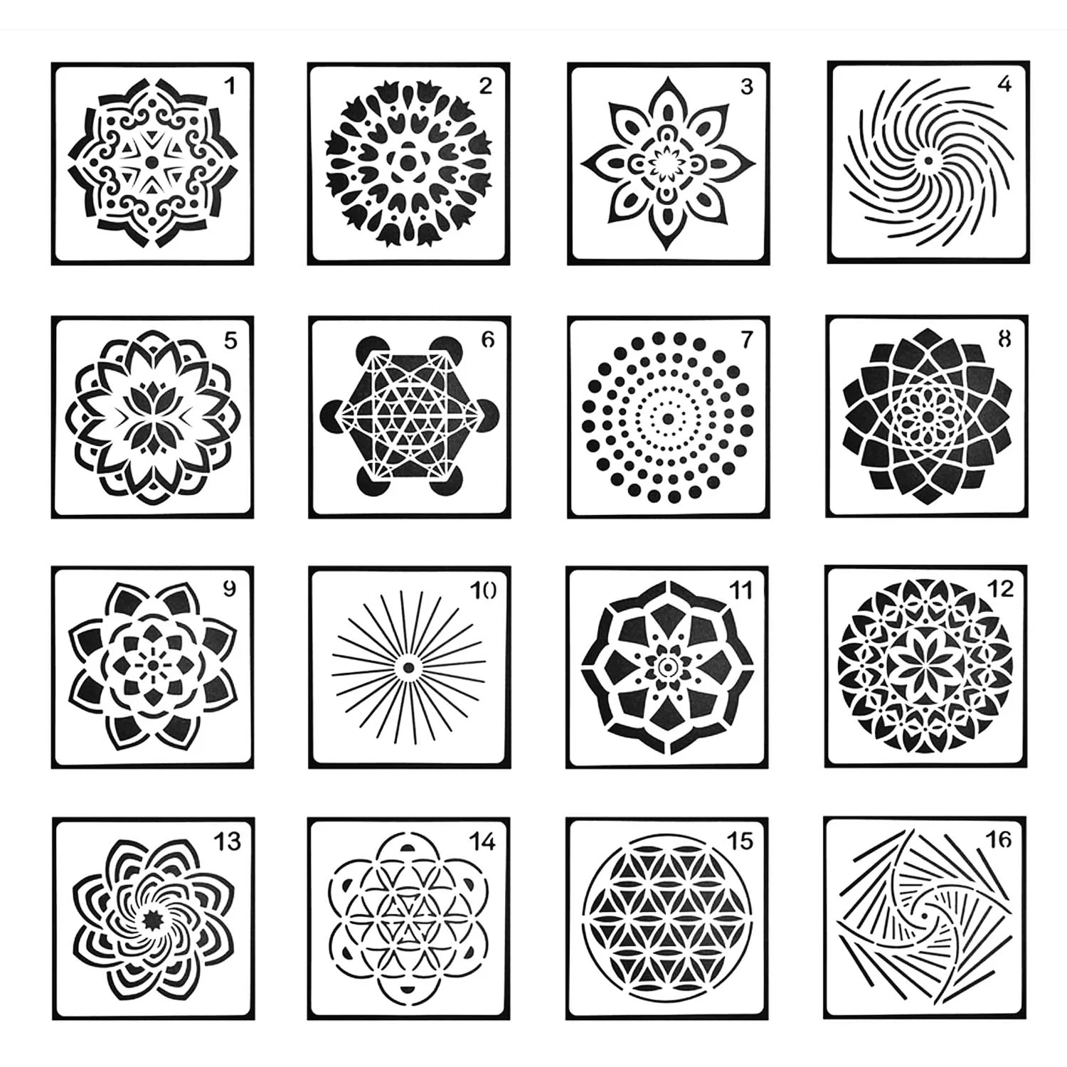 

16pcs Mandala Dotting Tools Templates Stencil Set for DIY Painting Drawing Drafting Art Craft Projects