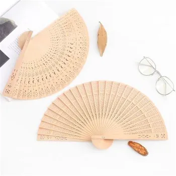 

50pcs Hand Fans Party Favor Bamboo Wooden Fan Crafts Art Folding Carved Summer Accesory Weddings Parties free shipping