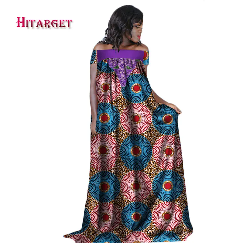 Hitarget африканские платья для женщин Модный Дизайн Африканский Базен вышивка дизайн длинное платье африканская одежда WY2282 - Цвет: 2