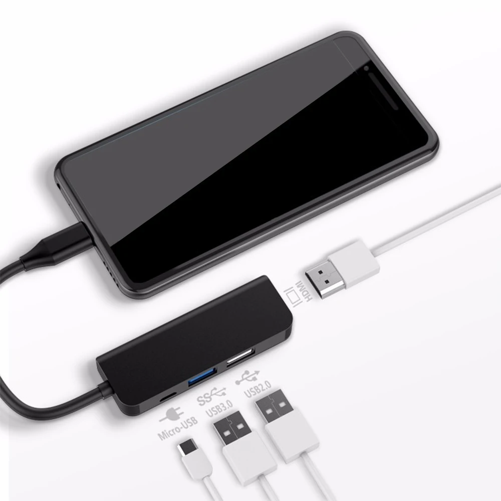 Концентратор USB 3,0 USB 2,0 адаптер порт зарядки Micro USB C концентратор type C до 4K HDMI концентратор для планшета, ноутбука, компьютера, ноутбука 1 шт