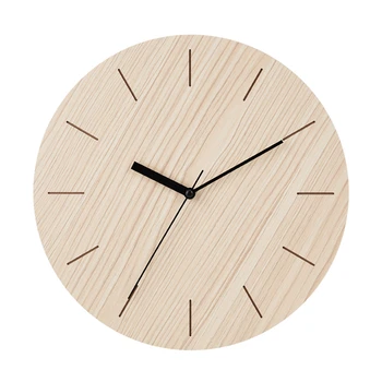 

European Fashion Mute Creative Mdf Personality Living Room Study Bedroom Home Clock Wall Clock 12 Inch Wall Quartz Clock