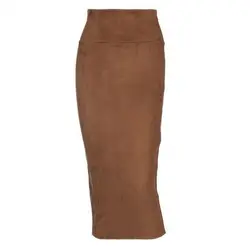 Saia na moda bodycon zíper macio estiramento bodycon saia feminina saia midi