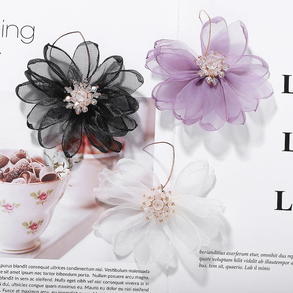 Женские серьги-гвоздики в стиле бохо с бутонами из шелка и смолы, новые корейские трендовые Очаровательные золотые серьги для свадебной вечеринки