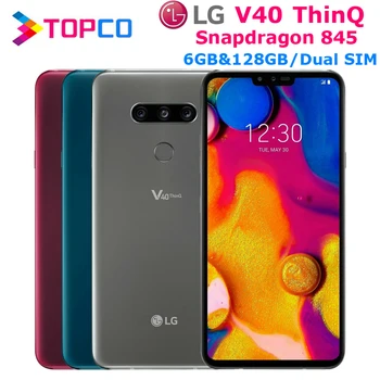 

LG V40 ThinQ V405EBW Original Unlocked LTE NFC Android Phone Dual SIM Snapdragon 845 Octa Core 6.4" 16MP 6GB&128GB Fingerprint