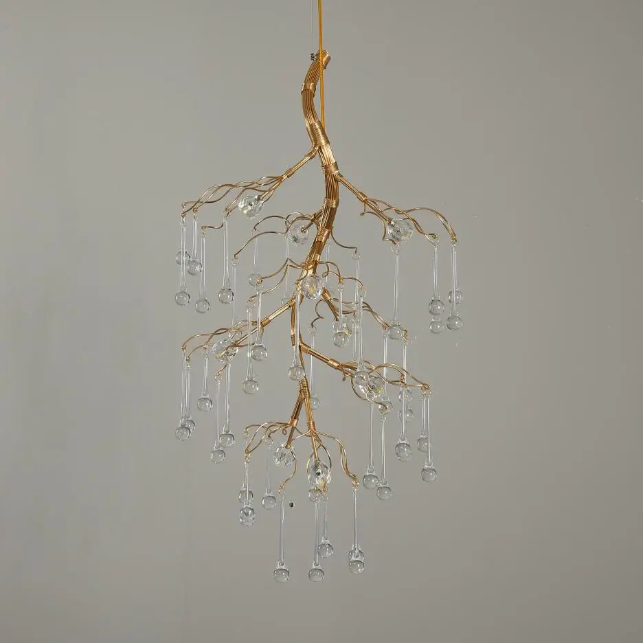 Креативная люстра в виде ветвей золотого дерева светодиодсветодиодный