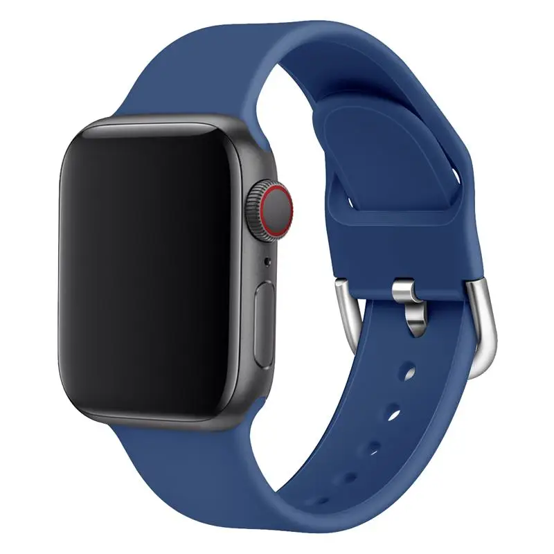 Спортивный силиконовый ремешок для apple watch 5 4 band 44 мм iwatch band 42 мм correa 38 мм pulseira apple watch 5 4 3 2 Браслет ремешок для часов - Цвет ремешка: sea blue