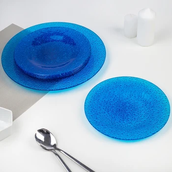 

Dinner set, 7 items: 1 plate d = 29.5 cm, 6 plates d = 22 cm, blue