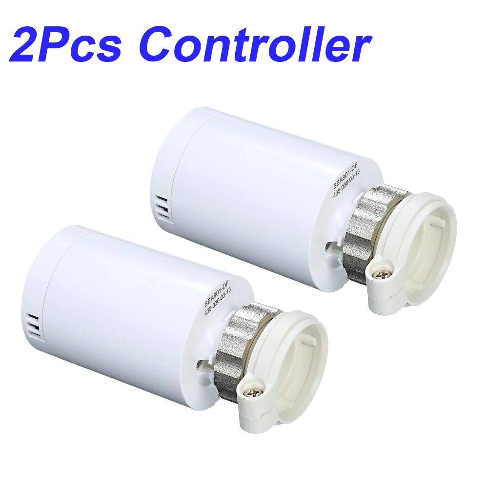 2Pcs Controller SEA801 термостатический клапан радиатора термостат контроль температуры Лер Отопление и точный TRV голосовой пульт Дистанционного Управления Программируемый - Цвет: 2Pcs Controller