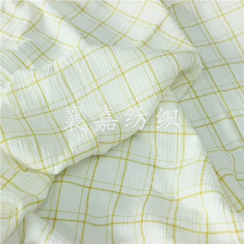 yellow 135 см X 50 см Высококачественная мягкая тонкая двойная креп Ежик текстура латтическая хлопковая ткань, сделать рубашку, платье, нижнее белье, ткань - Цвет: yellow