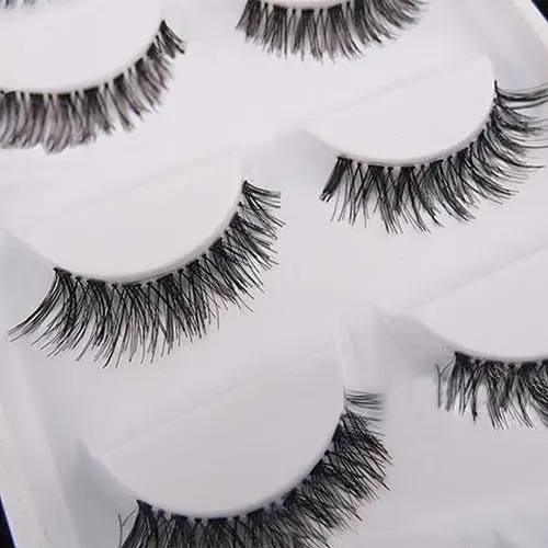 

5 Pairs/Lot Black Cross False Eyelash Soft Long Makeup Eye Lashes Extensions