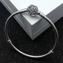 925 Sterling Silver Bracelet Limited Edition Beauty Belle's Enchanted Rose Clasp Bracelet Fit Bead Charm Diy Fine Jewelery