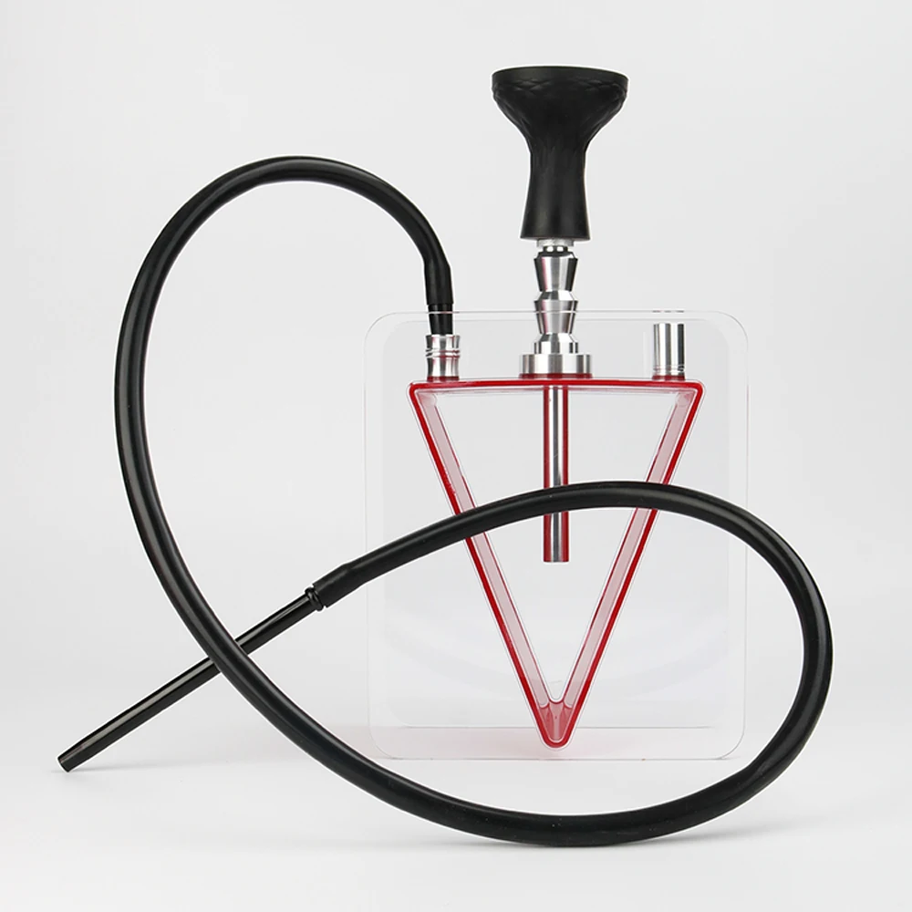 Красный Лидер продаж треугольник розничная содержит аксессуары пластик Sheesha простой портативный наргиловый акриловый кальян наборы для кальяна - Цвет: Красный