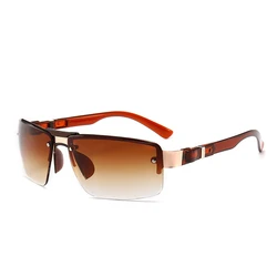 Vintage Metal Rectangle Sunglasses with Coated Lenses - Classic Unisex Fashion Eyewear (4)