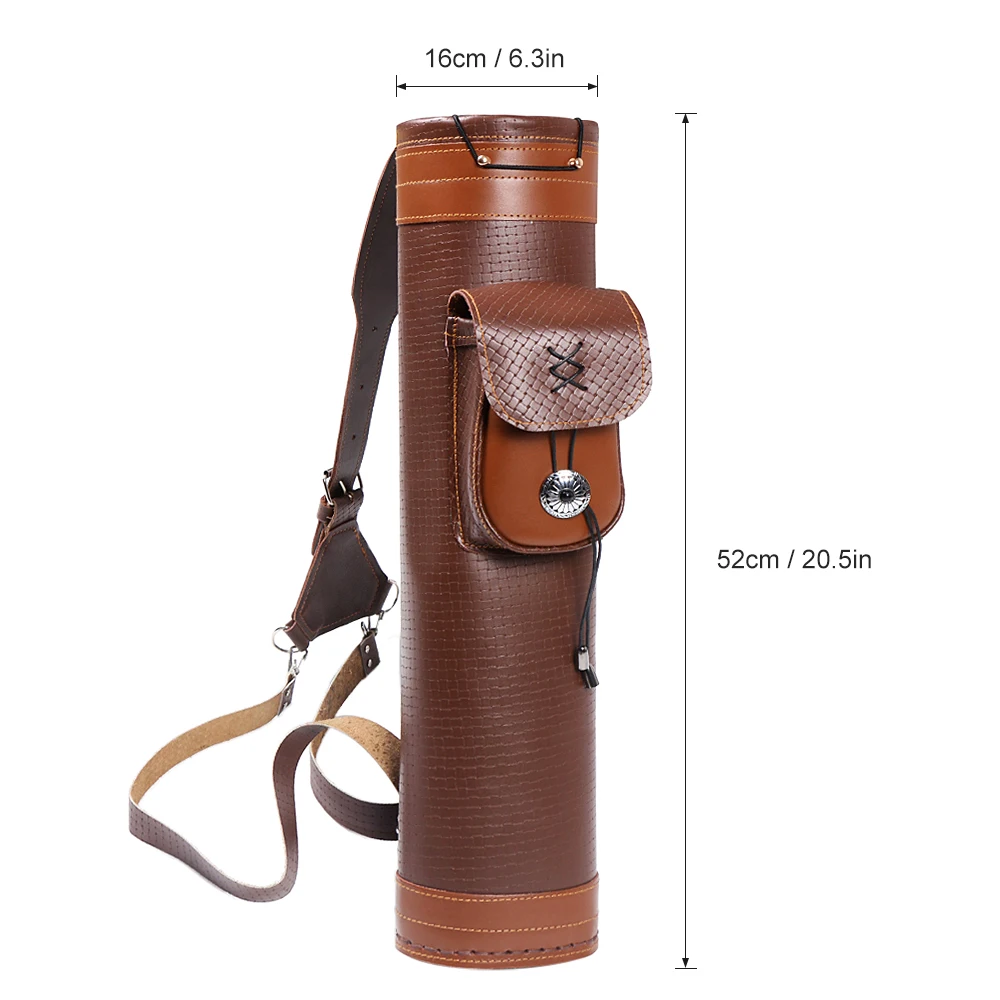 

New Outdoor Cowhide Hunting Archery Quiver Arrow Holder Storage Carrier Cow Leather Shoulder Bag Tube Pouch Hunting Accessories