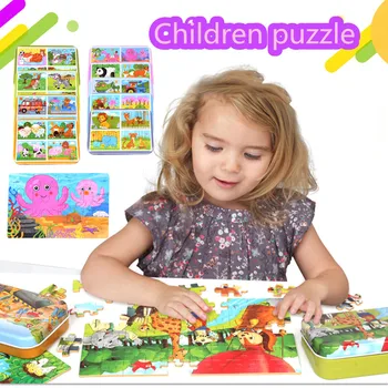 

Puzzles 4 in 1 Wooden Puzzles For Toddler Children Learning Educational Puzzle Toys For Kids size: 16x11cm