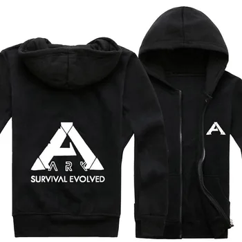 

2019 Game ARK: Survival Evolved Logo Hoodie Cotton Zip Up Mens Casual Sweatshirt Coat Printing Pattern