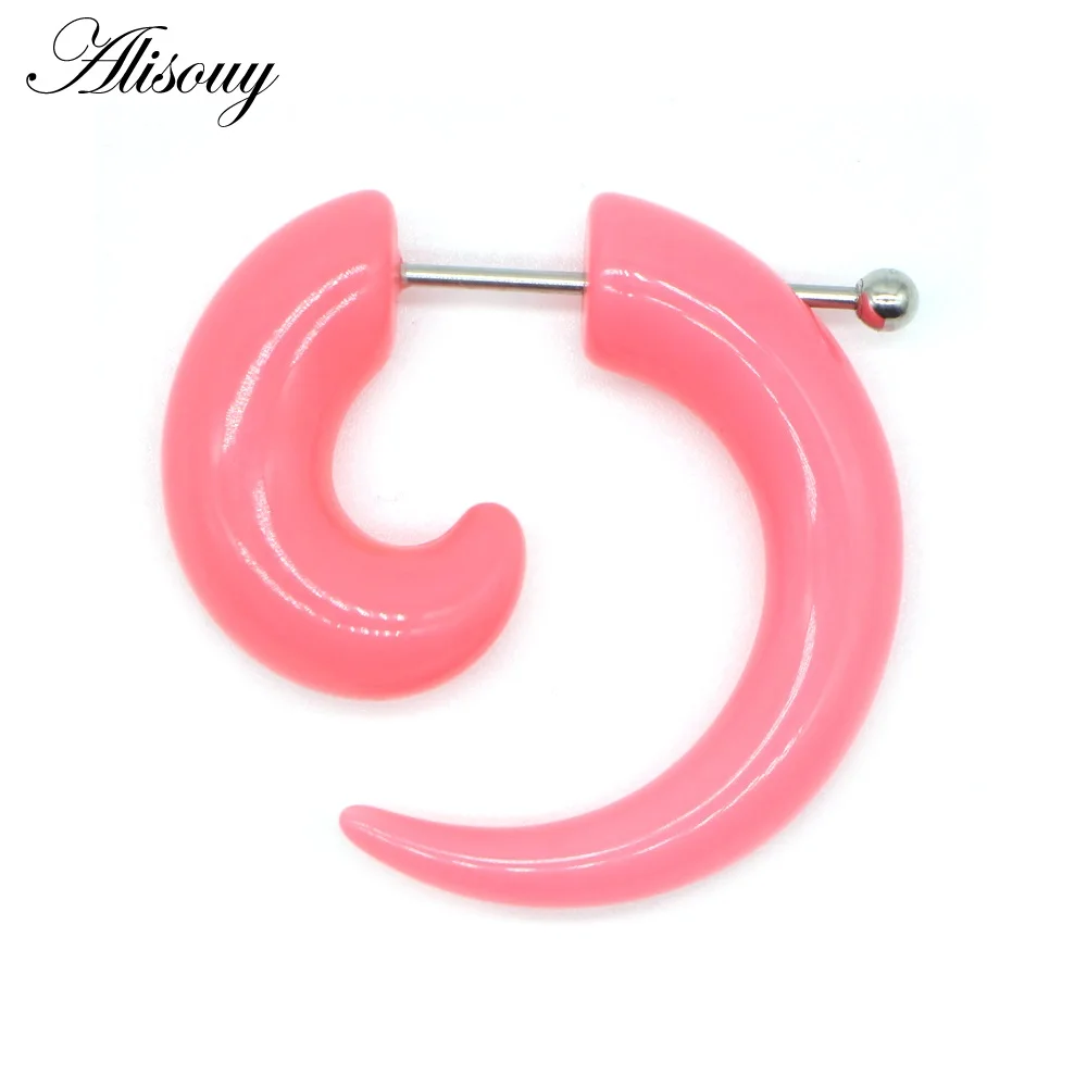 143e Pink Alisouy 2 шт Поддельные Туннели уха акриловые накладные серьги хряща пирсинг уха расширения тела ювелирные изделия уха пробки и Туннели пирсинг - Окраска металла: 143e Pink