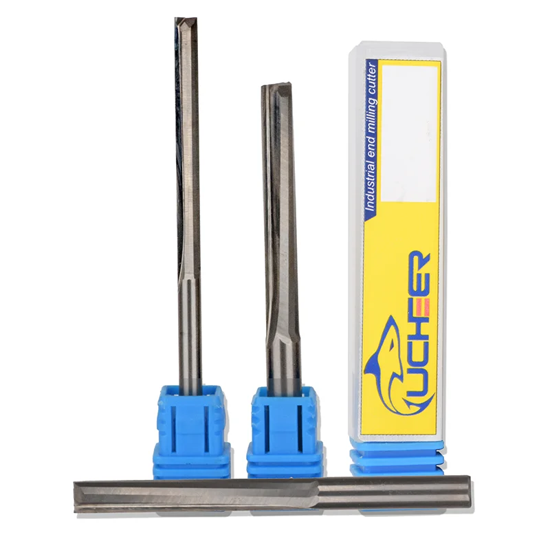 

UCHEER 5pc 3.175mm Two Flutes Straight router bits for wood CNC Engraving Cutters Carbide Endmills Tools Milling Cutter