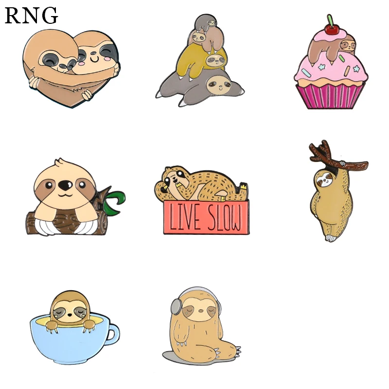 RNG мультфильм металлическая Эмаль Булавка обезьяна кофейная чашка торт