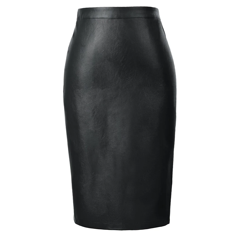 Юбка карандаш женская из искусственной кожи пикантная однотонная мини юбка