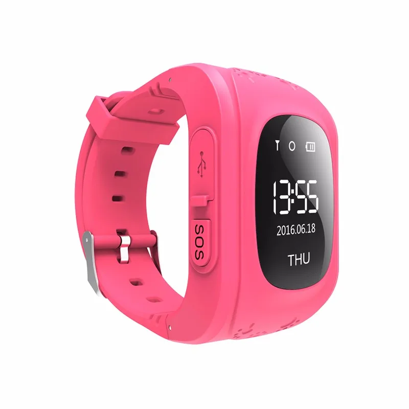Red Детские умные часы для детей, часы для звонков, gps, анти-потеря OLED, детский трекер, SOS, умный телефон, мониторинг позиционирования, детские часы - Цвет: Red
