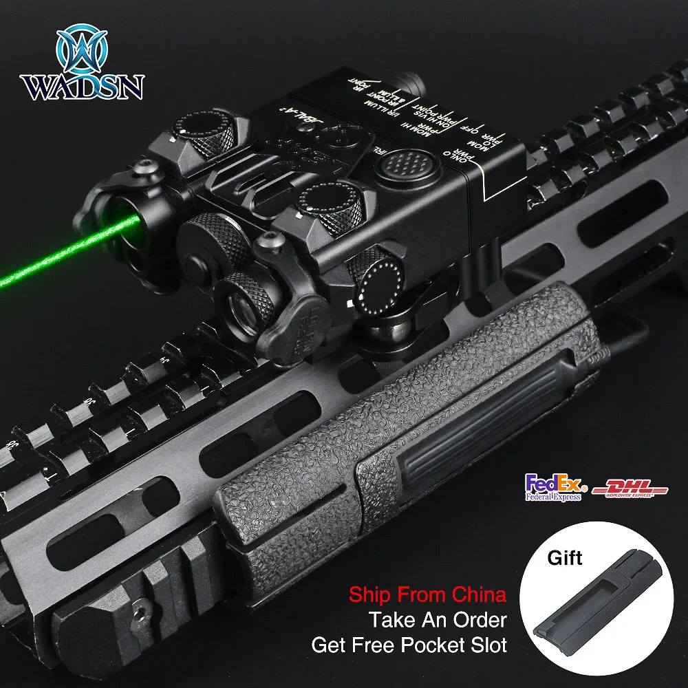 WADSN Tactical DBAL-A2 Green Red IR Laser Flashlight Metal Ver Hunting Rifle PEQ Laser Sight dbal a2 with QD Mount for 20mm Rail