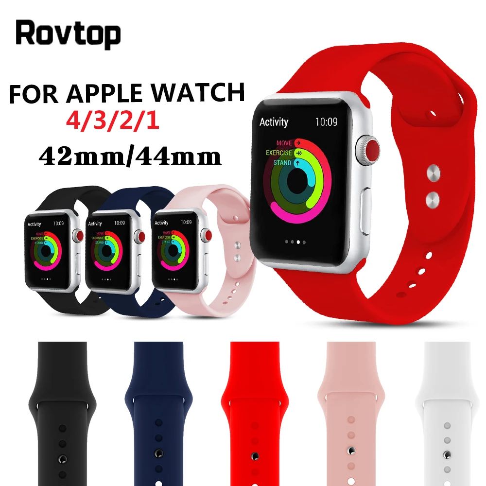 

42mm Band for iwatch 4 3 2 1 Strap for Apple Watch 3 Band 38mm for Apple Watch Accessories Silicone Replacement Strap for iwatch