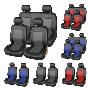 

AUTOYOUTH Auto Promotion PU Front Seat Covers 2PCS Car Seat Cover Fit Detachable Headrest Nonslip Breathable Fit mazda toyota