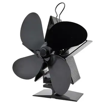 

Pentagram Shaped Fireplace Fan 4 Blades Wood Burner Home Heat Distribution Quiet Fan Heat Powered Stove Accessories