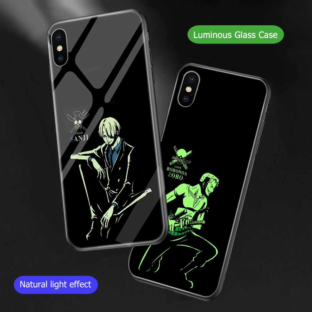 

ciciber One Piece Cover Case For iPhone X Xs Max XR 7 8 6 6s Plus Phone cases Luminous Tempered Glass Coque Shell Fundas Capa