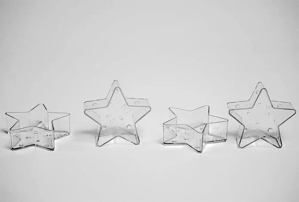 Рождественская звезда поликарбонатные DIY подсвечники 100 шт с фитилем для изготовления свечей