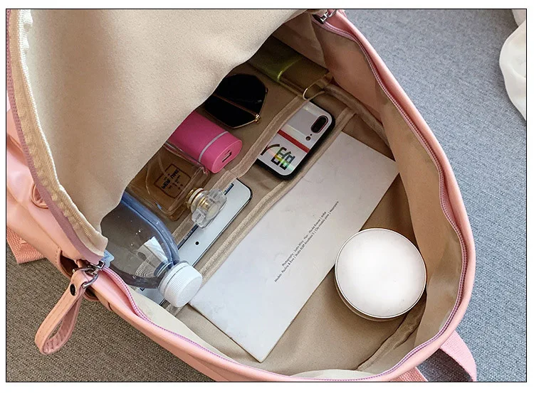 Soft Rucksack PU Leather Backpack for School Girls 2019 Women Backpack Preppy Style Back Bag Big Capacity Pink College Backpacks (15)