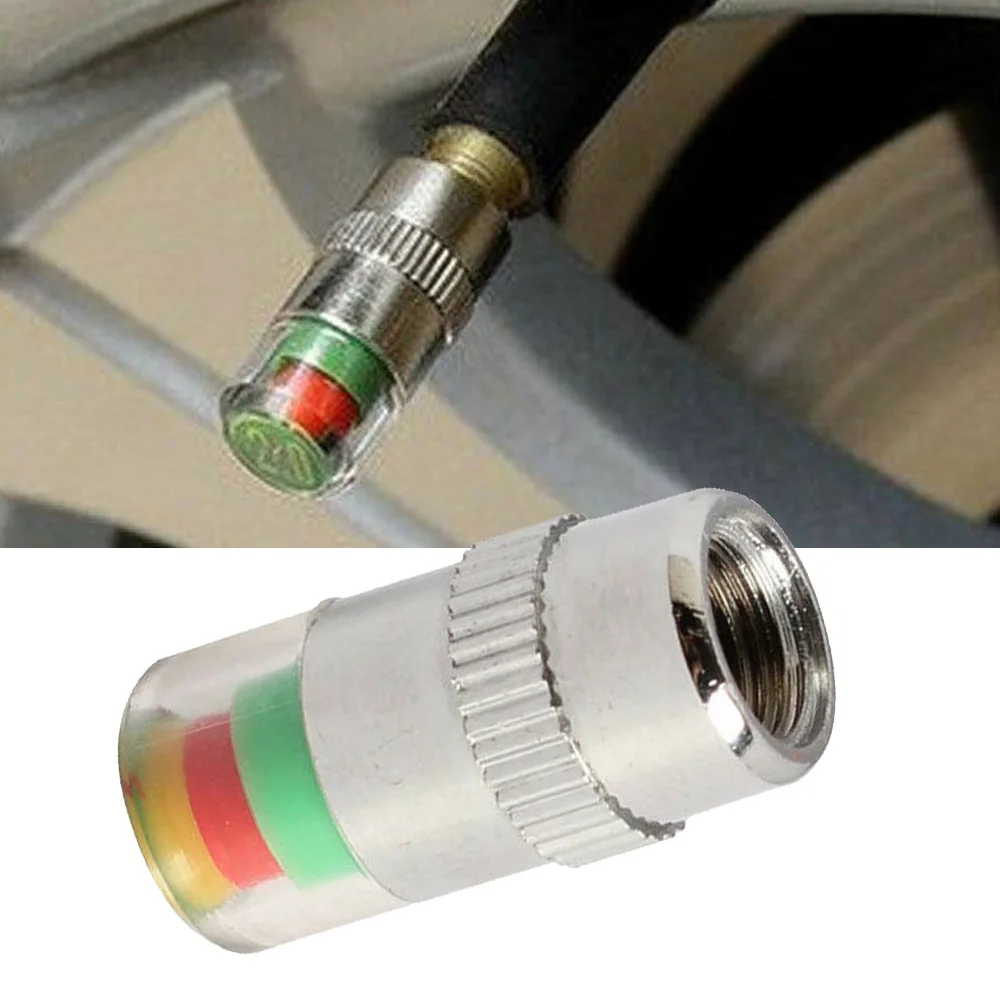 4 шт клапан Предупреждение Кепки Давление монитор шинный манометр набор, пригодный для Авто Мото