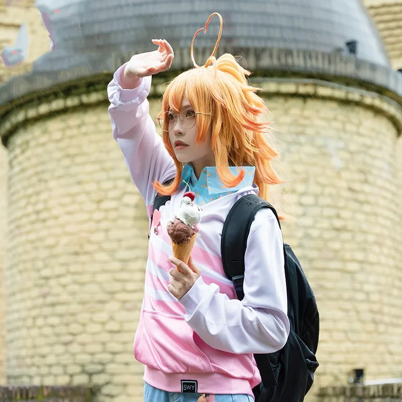 

The tale of food cos Geely shrimp Whispering Sweet Garden anime man woman cosplay uniform costume setSweater + shirt + jeans