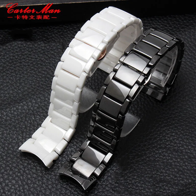 

Ceramic watchband for AR1400 1401 1410 1418 1421 1425 1426 1451 1452 men's and women's wristwatches band black white strap