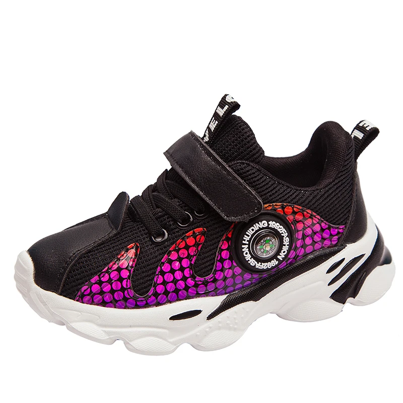 Kids Sneakers Casual Shoes Boy Girl Light Running Sport children Shoes Fashion Breathable Footwear SSJ024 - Цвет: SSJ024Black