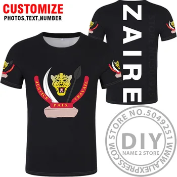 

ZAIRE t shirt diy free custom made name number zar t-shirt nation flag za congo country french republic text print photo clothes