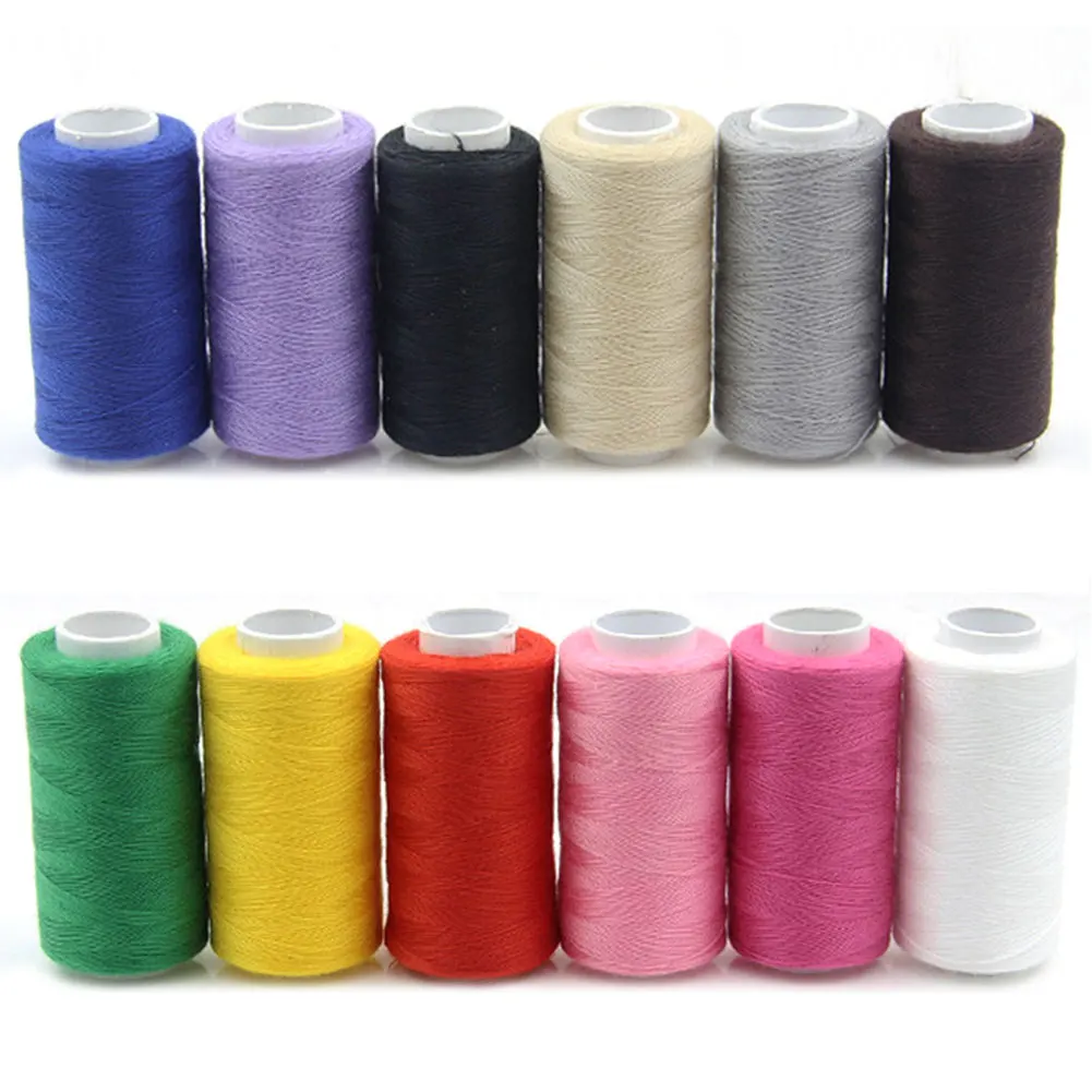 

12pcs Durable Dyed Multicolor Industrial Polyester DIY Spool Sewing Thread Strong For Hand Machines Home Handmade Accessories