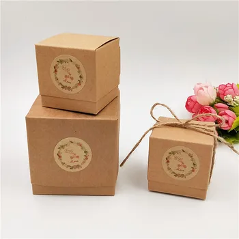 

20pcs/Lot Kraft Paper Heart Love Cover Boxes For Valentine's Day Essential Oil Packaging Container Boxes With Strings Stickers