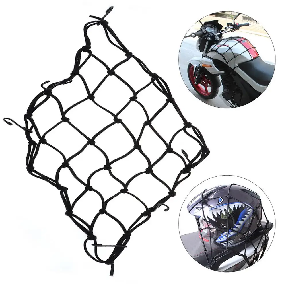 40×40cm High Toughness Universal Motorcycle Cargo Net Helmet Mesh Tank Baggage Luggage with 6 Hooks for Riding | Автомобили и