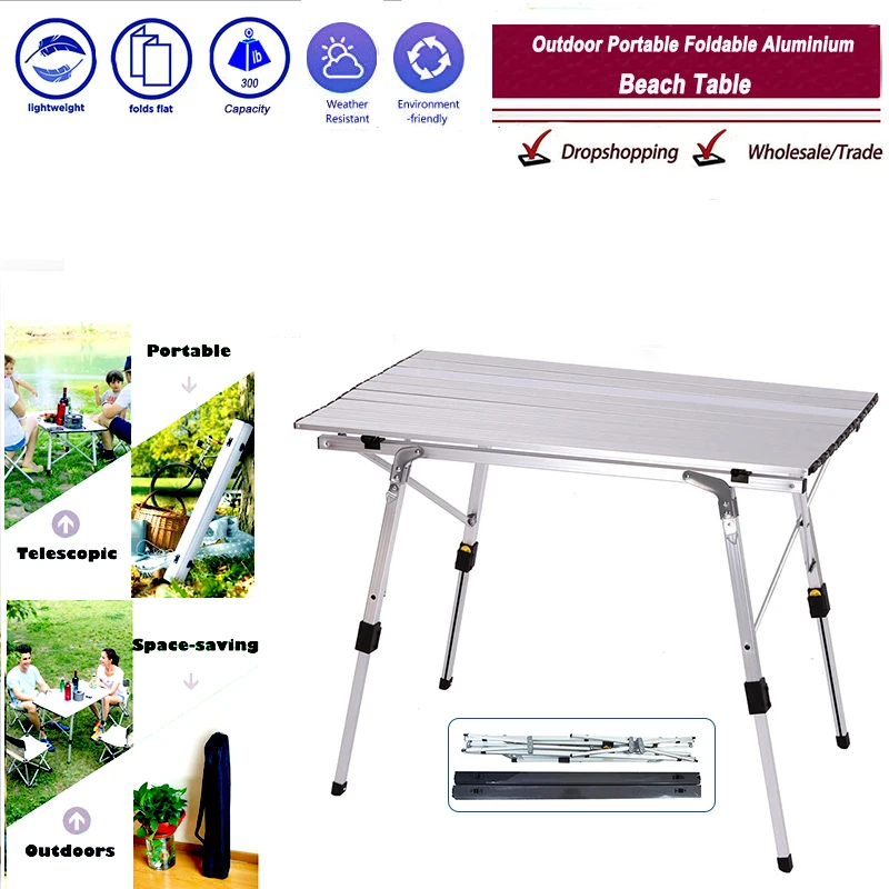 Folding Camping Table Outdoor BBQ  Backpacking Aluminum Alloy Portable Durable Barbecue Desk Furniture Computer Bed  Lightweight
