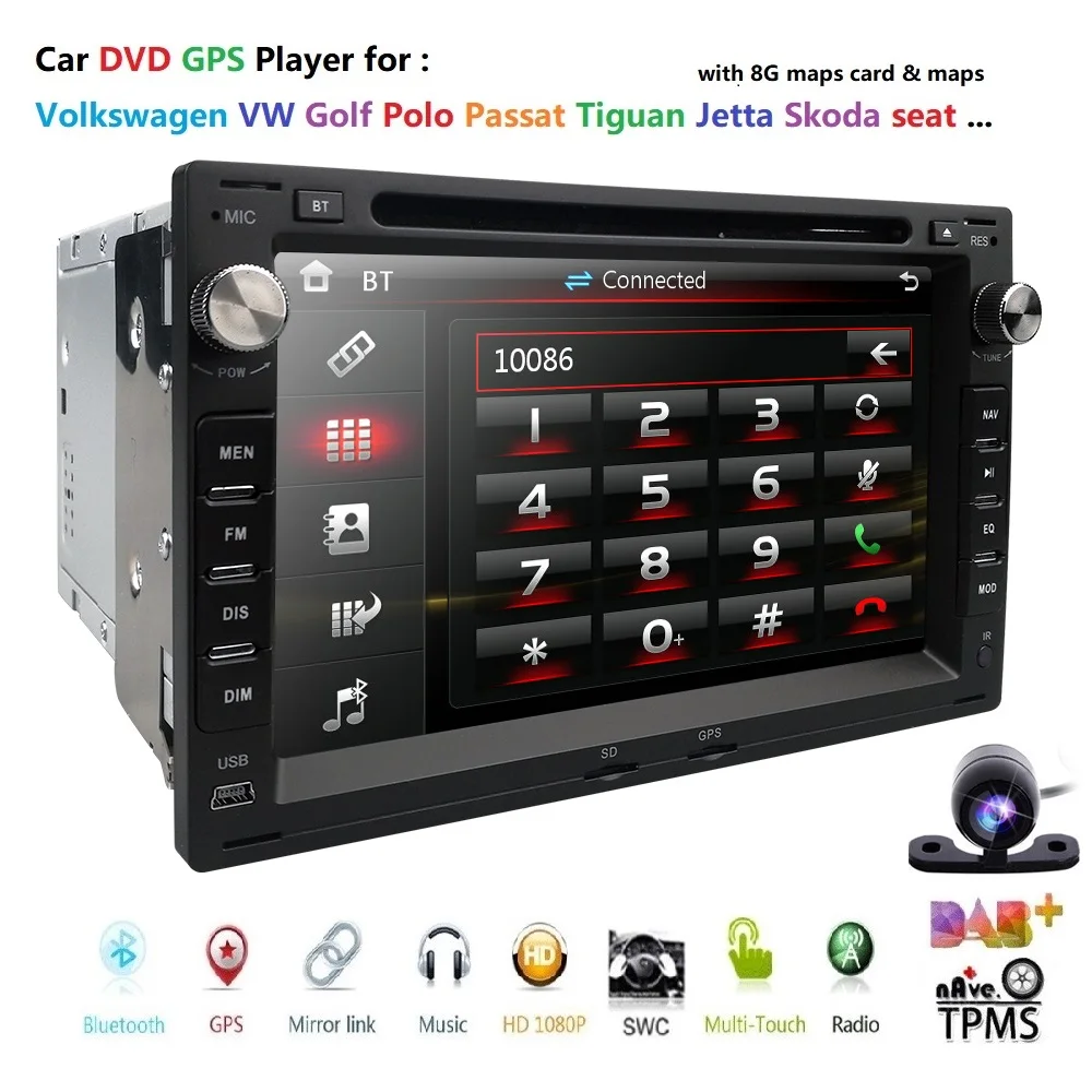 Discount Car DVD Player for PASSAT B5 MK5 GOLF MK3 IV MK4 Polo MK4 Transporter T5 BORA Ford Galaxy Sharan SEAT 7"2 din GPS Navigation 2