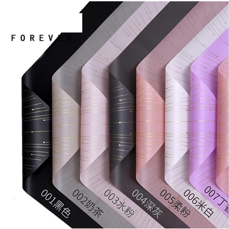 Водонепроницаемая оберточная бумага для цветов 10 листов Золотая проволока в