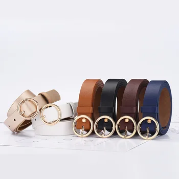 

WOMEN'S leather belt round buckle pin buckle pu WOMEN'S fine-jeans pant belt-style fashion Stylish cool leather belt